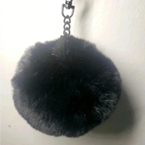 ALDO Black Faux Fur Pom Pom Keychain - Picture 5 of 8